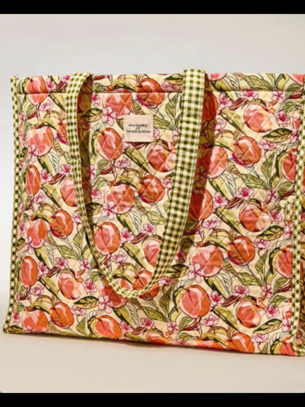 Bath And Body Works Vera Bradley Peach Blossom & Nectar Tote And Candle NWT